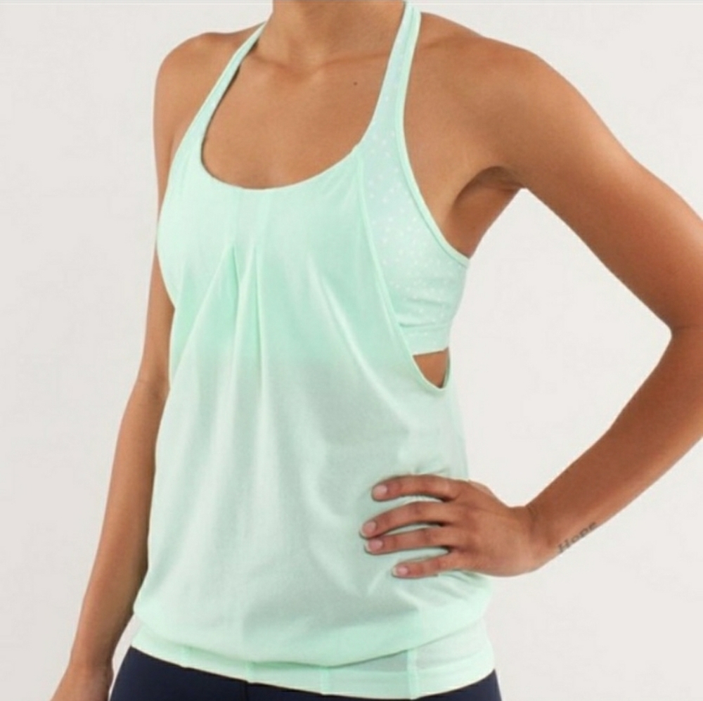 Lululemon mint green, practice freely, tank size 4